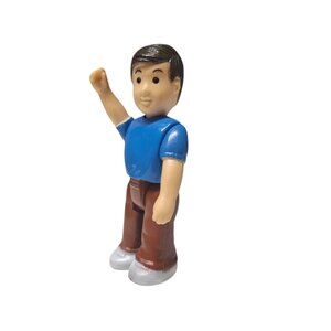 Keenway Dollhouse Father Figure Black Hair Blue Shirt Uncle‎ Dad Male Man Play
